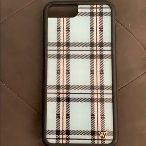 Plaid light blue iPhone 8 Plus wildflower case